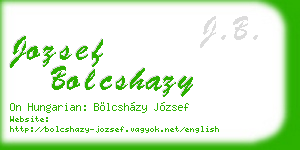 jozsef bolcshazy business card